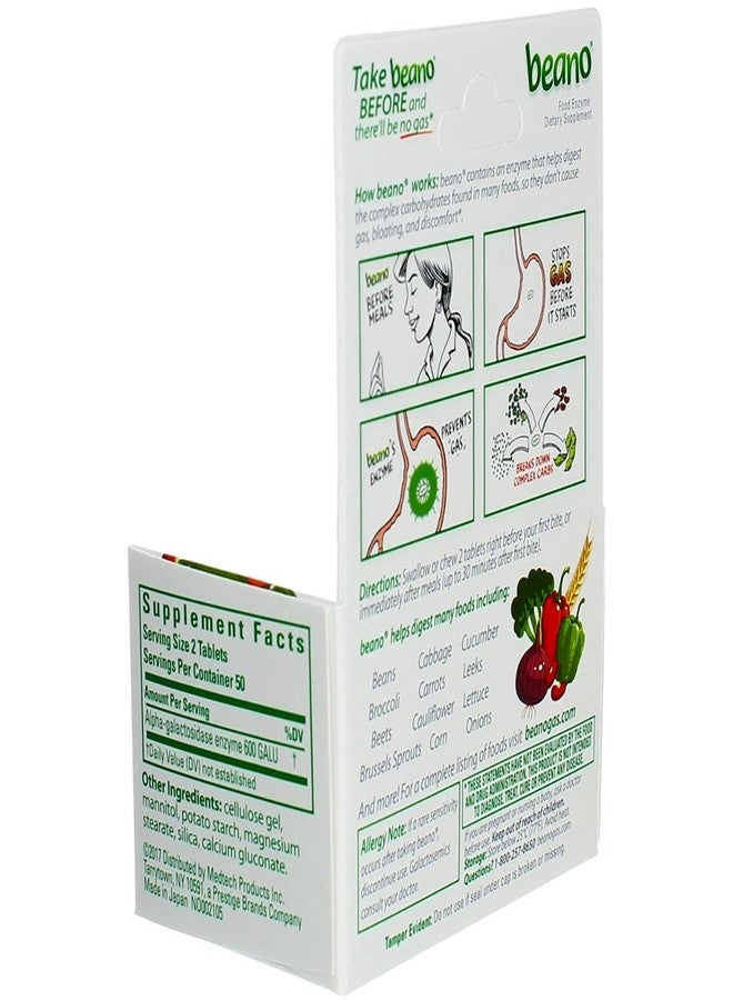 Beano Food Enzyme Dietary Supplement Tablets - 100 ct, Pack of 6 - Image 4